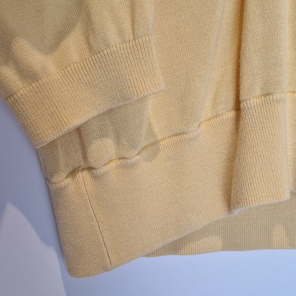Judith Hart Silk Blend Lemon Yellow 3/4 Sleeve Sweater Size S